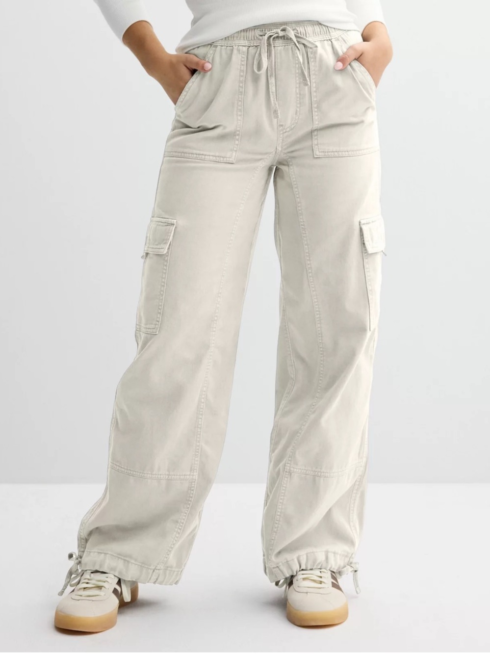 Juniors' SO® High Rise Pull-On Cargo Baggy Pants- XL - Tan